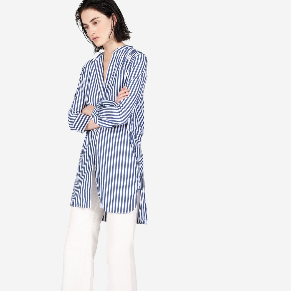 Everlane - The Cotton Poplin Collarless Shirt